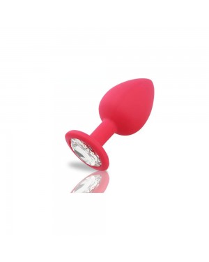 Silicone Butt Plug Anal with Diamante Stone, Anal Plug Silicone with Colored Stone 7 cm for Enhanced Pleasure Silicone Butt Plug Anal with Diamante Stone, Anal Plug Silicone with Colored Stone 7 cm for Enhanced Pleasure