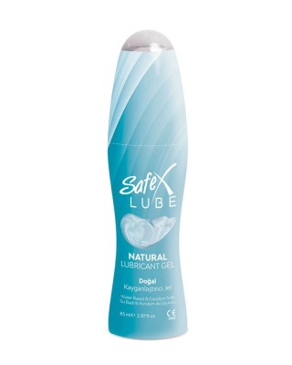 Safex Lube Natural Lubricant Gel, Plain Flavor, Water-Based, Condom-Safe, Long-Lasting Personal Lubricant, 85 ml, (2.87 fl. oz)