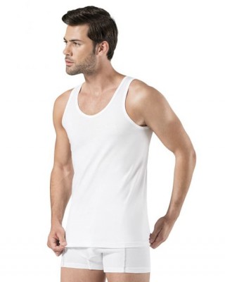 Erkek Kolsuz İç Giyim, Erkek İç Giyim, %100 Pamuk, Beyaz Renkli Erkek Atlet