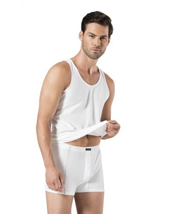 Men's Sleeveless Underwear, Men's Underwear, 100% Cotton, White Color