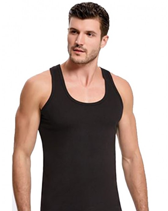 Men's Sleeveless Underwear, Men's Underwear, 100% Cotton, Black Color