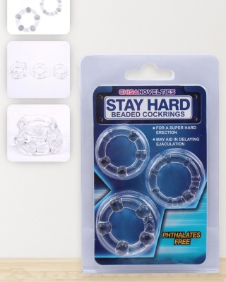 Şeffaf Penis Halkası 3lü Seti, Cock Ring Set - Daha Uzun Süre Sert Kalın