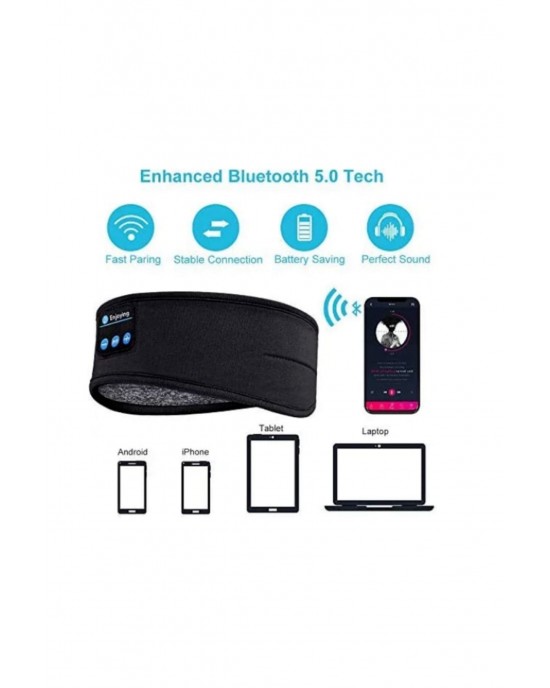 Enjoying Fast Drying Fabric Bluetooth Headband with Non-Pressure Sleep Earphones