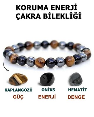 سوار شاكرا, سوار توازن القوة والحماية للطاقة والشاكرا مع حجر عين النمر الأصلي والعقيق والهيماتيت
