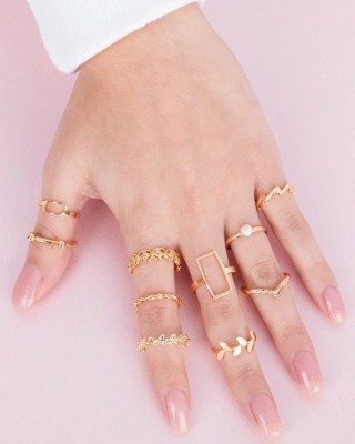 Pearl And Olive Branch Figured 10 Ring Combination