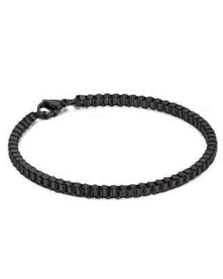 Ring Shaped Adjustable Black Ring Cube Bracelet And Necklace Set