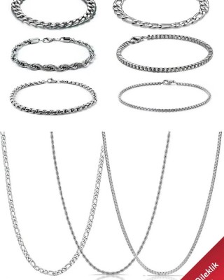  مجموعة مجوهرات كاملة مكونة من 10 قطع, 6 أساور, 3 قلادات, سوار واحد مفاجأة المجموعة