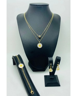 Daisy Jewelry Set - Daisy Necklace, Bracelet, and Earrings Gift for Lover Daisy Jewelry Set - Daisy Necklace, Bracelet, and Earrings Gift for Lover