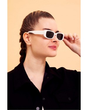 Modalucci Women's Sunglasses, Stylish, Polarized, UV Protection, High-Quality Eyewear, White Color, Black Lens Color Modalucci Women's Sunglasses, Stylish, Polarized, UV Protection, High-Quality Eyewear, White Color, Black Lens Color