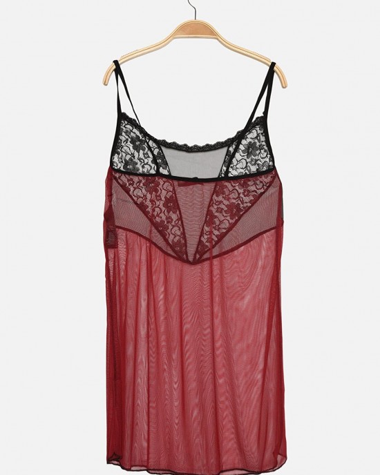 Babydoll Sexy Lingerie, Turkish Babydolls, Fantasy Lingerie, Nightgown With Red Lace Detail Babydoll Sexy Lingerie, Turkish Babydolls, Fantasy Lingerie, Nightgown With Red Lace Detail