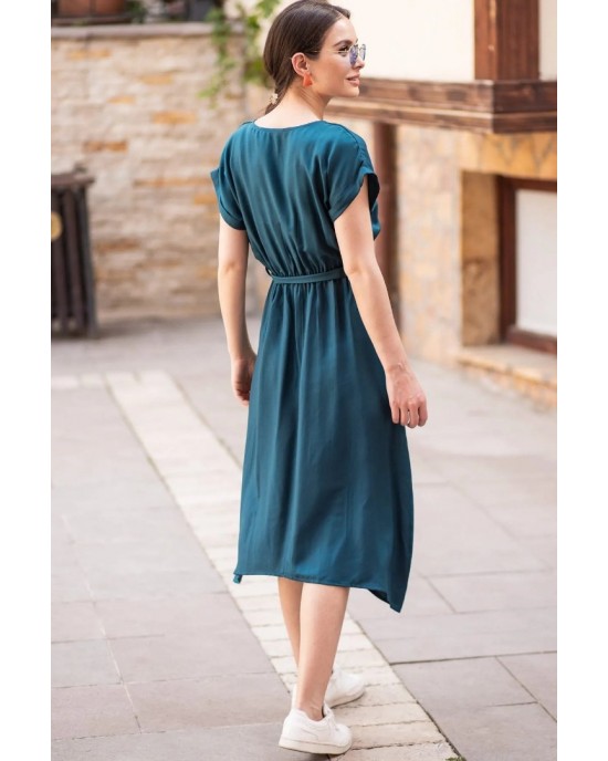 Casual Style Women Dress, Solid Color