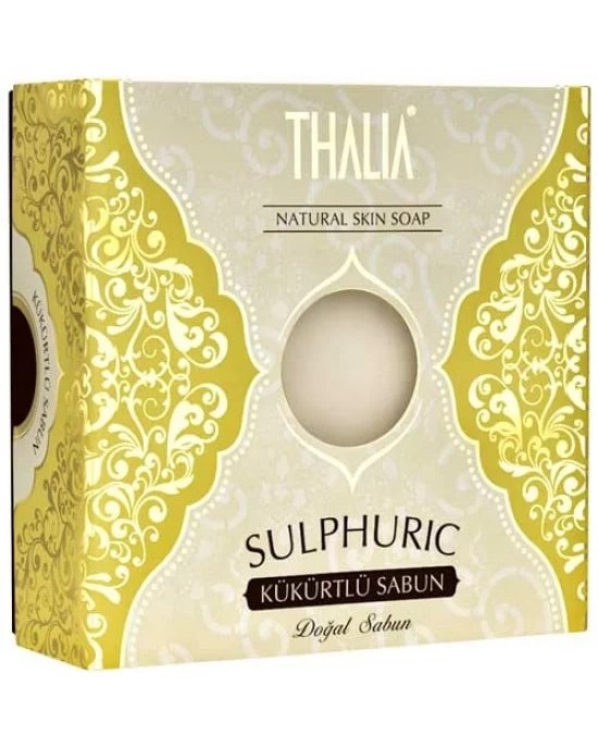 THALIA Soap, Sulfur Soap For Skin Care, Removes Freckles, Soap for Acne and Pimples, Hyperpigmentation Soap, Cleansing and Sanitizing Soap, Eczema and Psoriasis Soap, 125 grams