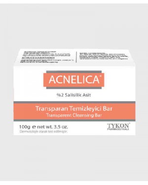 ACNELICA Transparent Cleansing Soap Bar, Salicylic Acid 2%, Dermatologically Tested, Acne, Blackhead, and Hyperpigmentation Soap Bar, 100 gr, e net wt. 3.5 oz
