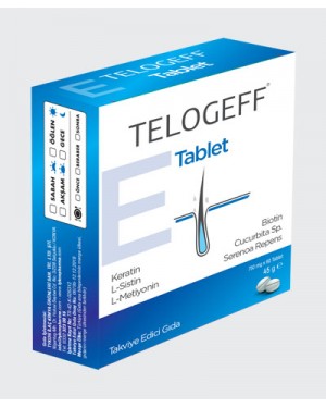 Androgenetic Alopecia Treatment TELOGEFF Tablets For Men, Hair Nutrition, Saw Palmetto, Creatine, L-Cysteine, L-Methionine, Pumpkin extract, Hair Growth, Regrowth of Thinning Hair, Stops Hair Loss, 60 x 750 mg, 45 g