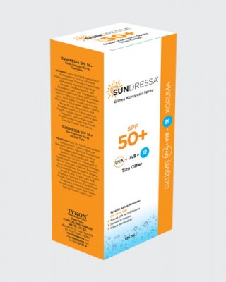 Sundressa Turkish Sunscreen, Unique IR protection Sunscreen, Sun Protection Factor SPF 50+, All Skin Types, Sundressa Sunscreen Spray 100ml