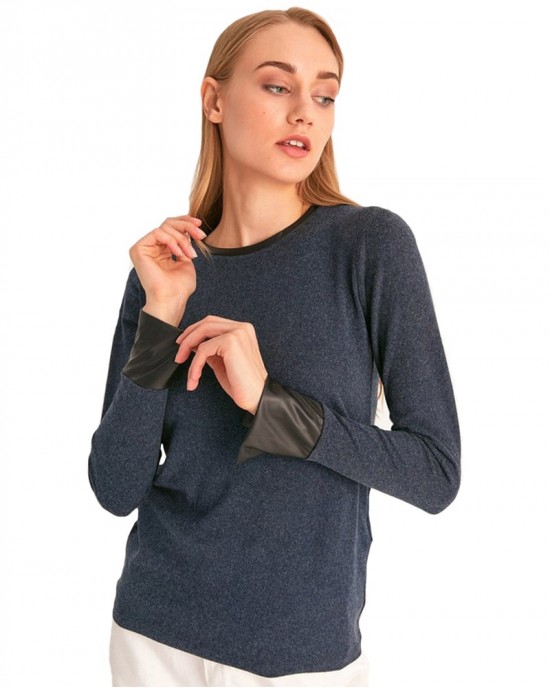 Casual Long Sleeve Shirt, Crewneck Blouse Tops