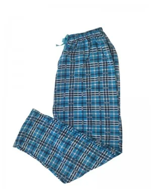Women's Pajama Pants Light Blue Plaid Relaxed Lounge Pants for