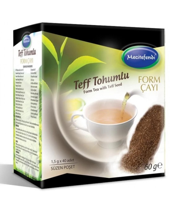شاي التيف الاصلي , شاي بذور التيف Teff, شاي الاعشاب التركي, شاي التخسيس, 40 ظرف × 1.5 غرام, 60 غرام