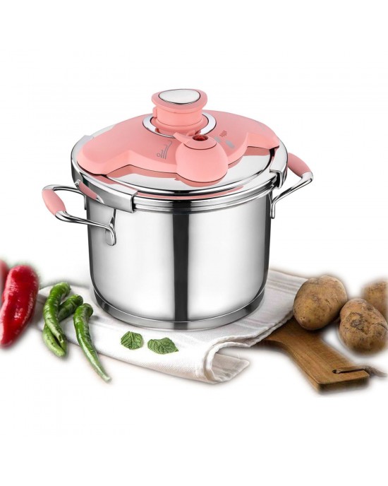 Turkish Pressure Cooker Korkmaz A159-01 Flora, Turkish Pressure Cookers, Pressure Cooker, Luxury Cooking pot, Turkish Cooking Pots, 6 Liters