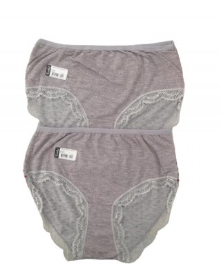 Turkish Women's Panties, Dantel Bikini Panties For Women, 2 Pieces, Grey