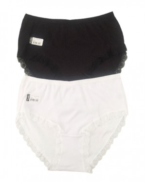 High Waist Panty, Women's Panties, Dantel Bikini Panties For Women, 2 Pieces, Black and White