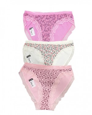 Turkish Women's Panties, Dantel Bikini Panties For Women, 3 Pieces, Pink and Cream and Orange Turkish Women's Panties, Dantel Bikini Panties For Women, 3 Pieces, Pink and Cream and Orange