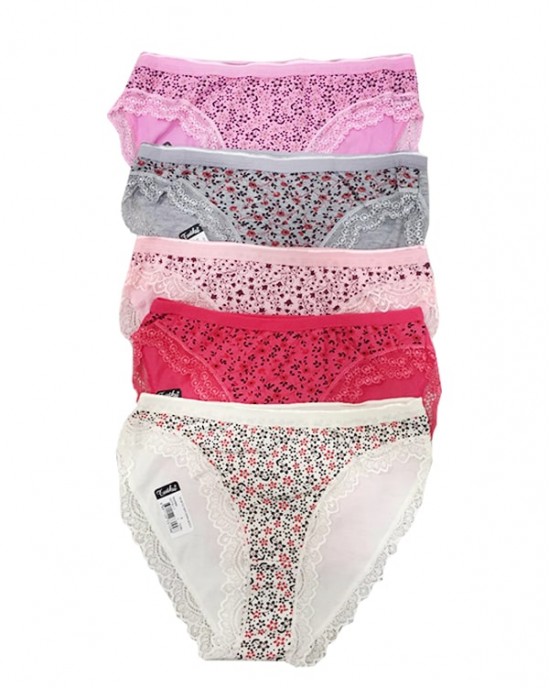 Turkish Women's Panties, Dantel Bikini Panties For Women, 5 Pieces