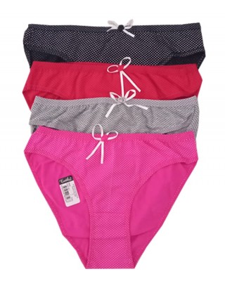 Small Polka Dot Women's Panties, Turkish Bikini Panties For Women, 4 Pieces