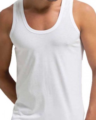 Erkek Kolsuz İç Giyim, Erkek İç Giyim, %100 Pamuk, Beyaz Renkli Erkek Atlet