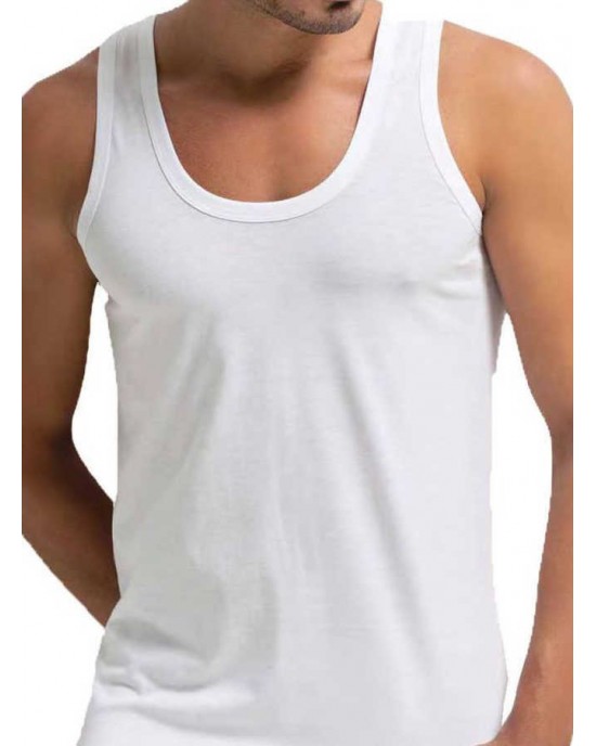 Men's Sleeveless Underwear, Men's Underwear, 100% Cotton, White Color