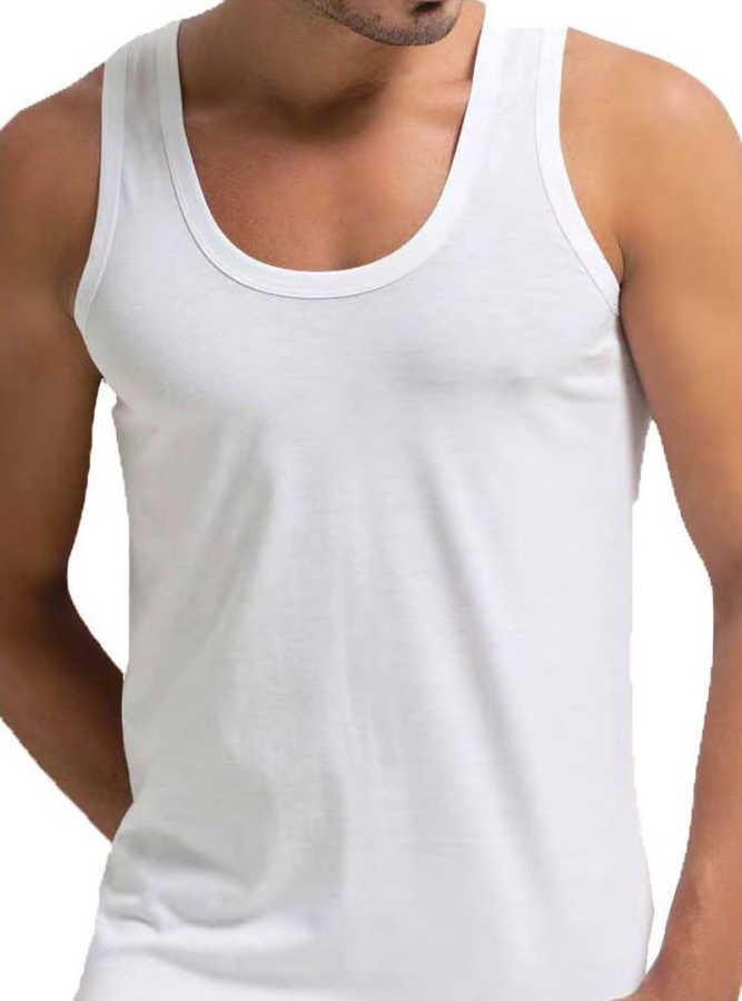 Adam Home Mens Underwear White Undershirt U Shape Vests 100% Pure Cotton Sleeveless Vest in Pack of 3 
