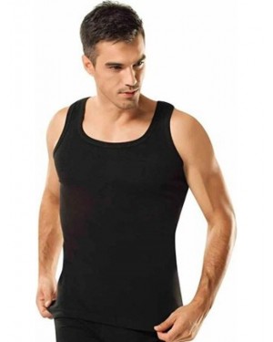 Men's Sleeveless Underwear, Men's Underwear, 100% Cotton, Black Color