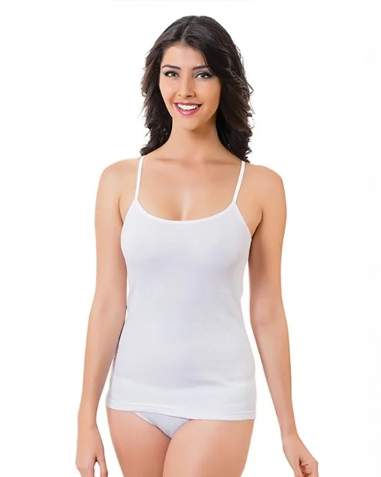 Turkish Women's Undershirt, Women's Shirt, Women's Top Underwear, Thin  Straps, White Color