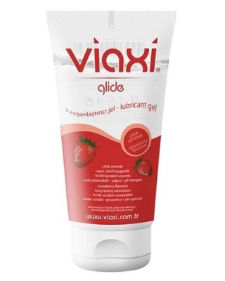 Viaxi Glide Strawberry Lubricant Gel 100 ml - Health-Friendly Sex Lube, 100% Condom Compatible