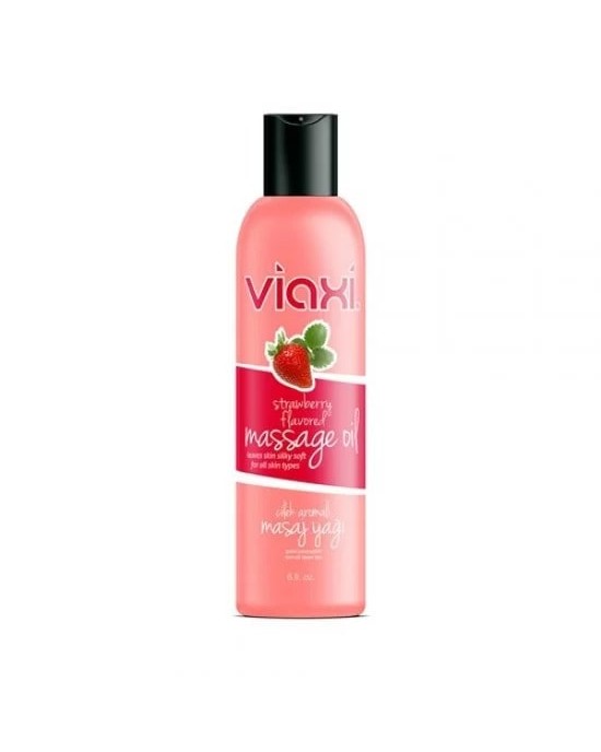 VIAXI Strawberry Massage Oil, 7 Carrier Oils with Strawberry Aroma, Relaxing and Intimate Massage Oil, 177ml