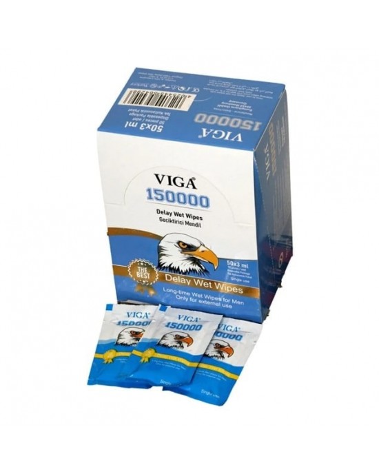 Viga 150000 Long Time Delay Wipes - Enhance Pleasure and Extend Performance, 10 pieces