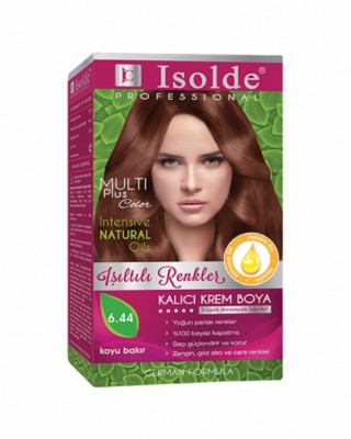 Isolde Multi Plus, Türk Kalıcı Bitkisel Saç Boyası Kremi, 6.44, Koyu Bakır, 135 ml