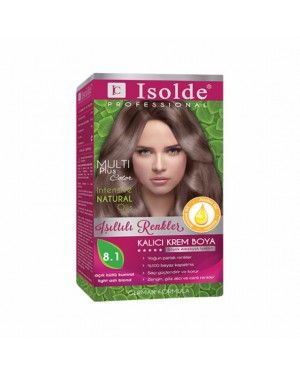 Isolde Multi Plus, Turkish Permanent Herbal Haircolor Cream,8.1, light ash blonde,135 ml