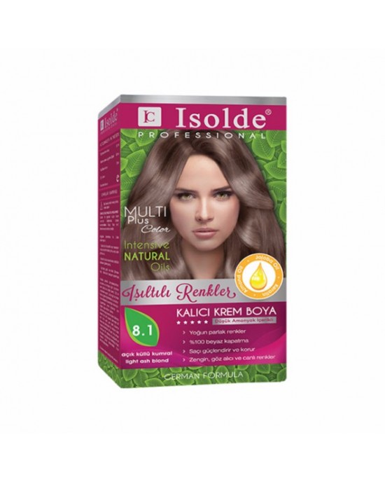 Isolde Multi Plus, Turkish Permanent Herbal Haircolor Cream,8.1, light ash blonde,135 ml