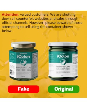 اي قولون بروبويتيك icolon Probiotic Cure، علاج عشبي للامعاء، 1 مليار بكتيريا نافعة، اسرع علاج للقولون والانتفاخ والاضطرابات الهضمية، تخسيس 7-12 كغ في اسبوع واحد، طريقة فقدان الوزن الصحية الثورية - 240 غرام.