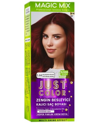Magic Mix COLOR KIT 5.66 Açık Kestane Ateş Kızılı 100% Vegan Saçınızı Tamamen Doğal Bitkisel Saç Boyası ile Dönüştürün
