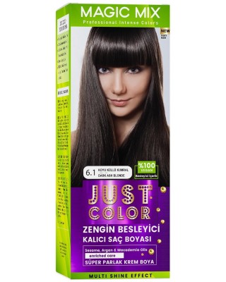 Magic Mix COLOR KIT 6.1 Dark Ash Dark Ash Blonde 100% Vegan Transform Your Hair with All-Natural Herbal Hair Dye