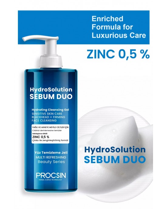 PROCSIN Hydrosolution: Ultimate Anti-Acne and Oil-Balancing Facial Cleansing Gel Vegan (200 ML)