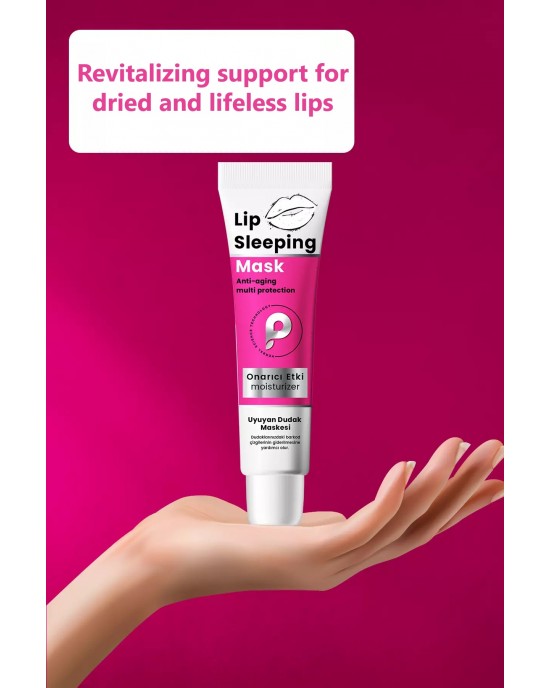 PROCSIN Lip Sleeping Overnight Mask, Say Goodbye to Barcode Lines, Murumuru, Shea Butter 15 ML