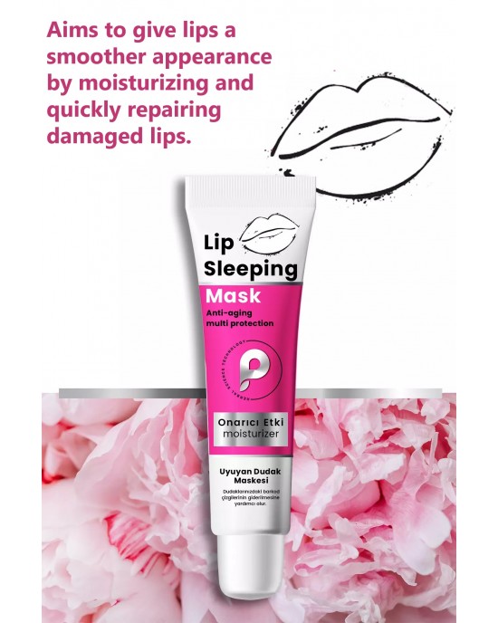 PROCSIN Lip Sleeping Overnight Mask, Say Goodbye to Barcode Lines, Murumuru, Shea Butter 15 ML