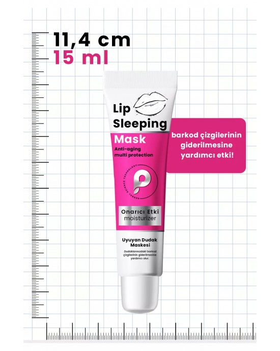 PROCSIN Lip Sleeping Overnight Mask, Say Goodbye to Barcode Lines, Murumuru, Shea Butter 15 ML