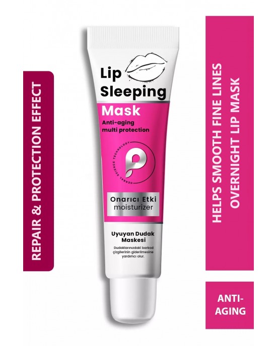PROCSIN Lip Sleeping Overnight Mask, Say Goodbye to Barcode Lines, Murumuru, Shea Butter 15 ML