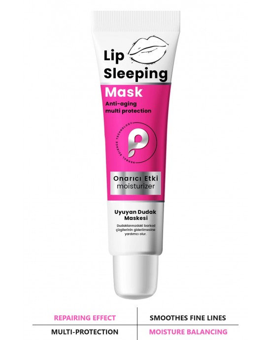 PROCSIN Lip Sleeping Overnight Mask, Say Goodbye to Barcode Lines, Murumuru, Shea Butter 15 ML