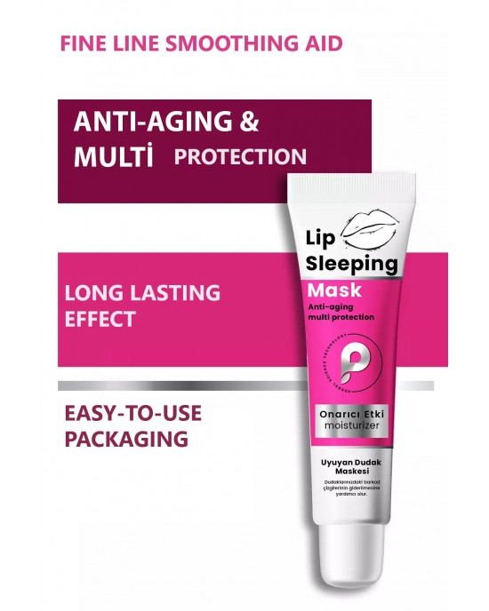 PROCSIN Lip Sleeping Overnight Mask, Say Goodbye to Barcode Lines, Murumuru, Shea Butter 15 ML
