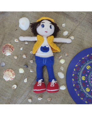 Girl Toy Amigurumi, Doll for Kids, Amigurumi Doll, Crochet Doll, 100% Organic Syrian Handmade Soft Amigurumi Toy, Amigurumi Sleeping Friend